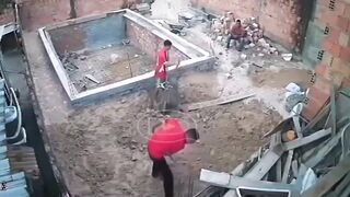 Construction site worker is in DEEP trouble