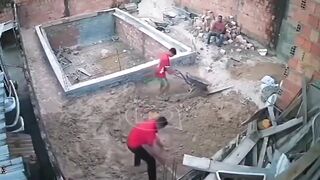 Construction site worker is in DEEP trouble