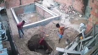Construction site worker is in DEEP trouble