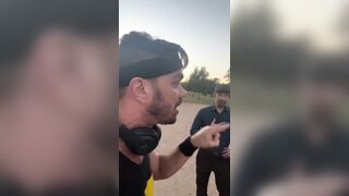 Stopping your jog to own the commies for a selfie is peak