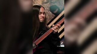A candidate for Miss World Chile sings some death metal during the pageant semifinals