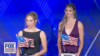 Athletes who refused to stand on a podium with a trans athlete, are honored with award