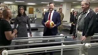 Funny Guy: A service member at Walter Reed tosses a medicine ball to Vice President JD Vance. His response was hilarious