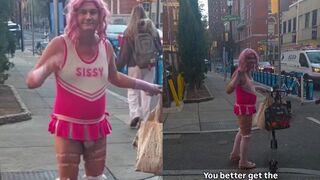 Man in Philly warns that a creep in a pink wig and outfit is assaulting women.