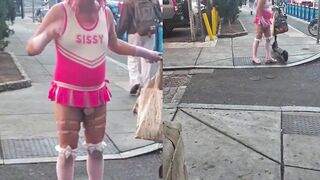 Man in Philly warns that a creep in a pink wig and outfit is assaulting women.