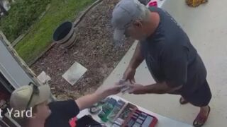 No Shame: Man caught stealing at a garage sale