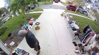 No Shame: Man caught stealing at a garage sale