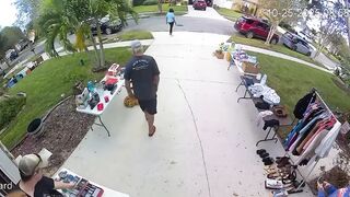 No Shame: Man caught stealing at a garage sale