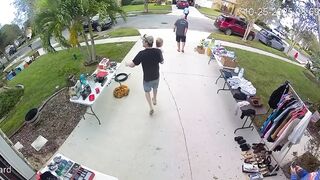 No Shame: Man caught stealing at a garage sale