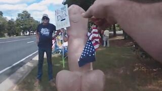 Woman wearing phallic costume at "No KIngs" protest arrested in Alabama