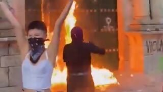 Colombian Feminists Set Catholic Church On Fire