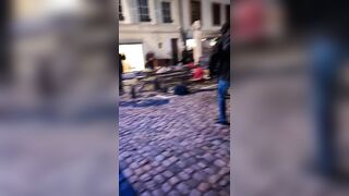 Football fans fighting each other in Strasbourg