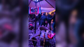 Football fans fighting each other in Strasbourg
