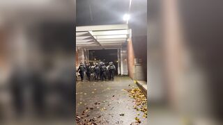 ICE officers ran out of the gate to make arrest of the female ANTIFA rioter