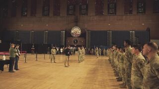 While visiting troops for Thanksgiving, Sec. Pete Hegseth leads a prayer for Sarah Beckstrom and Andrew Wolfe