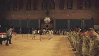 While visiting troops for Thanksgiving, Sec. Pete Hegseth leads a prayer for Sarah Beckstrom and Andrew Wolfe