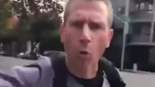 Guy going to work loses it when activists block roadway