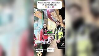 Meanwhile in Birmingham, UK Two young Girls signing Christmas Carols to collect money for charity are harassed by Police.