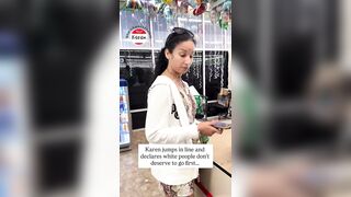 Skipped line in front of a white woman & then goes on a racist rant