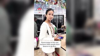 Skipped line in front of a white woman & then goes on a racist rant