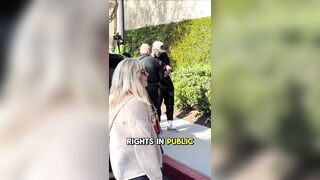 Man throws wine on multiple masked men after they started randomly filming people