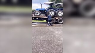 Man Gets Beat After Being Caught Sabotaging & Cutting Brake Lines On A Truck