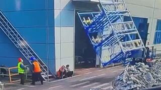 Work break interrupted by forklift operator