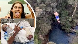 Trying to break highest dive record = fractured spine, sternum, skull, burst eardrum.