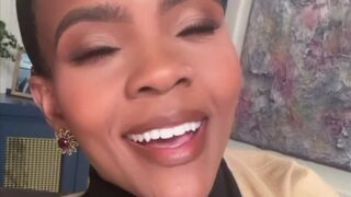 A giddy and smiling Candace Owens responds to Erika Kirk’s comments from today on Fox