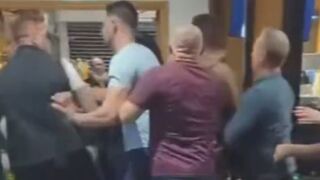 Newcastle fans started fighting amongst themselves and smashed up a bar
