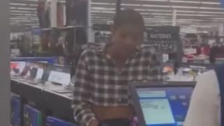 Woman who was talking loudly and arguing with an employee got real quiet after her card was declined at Walmart