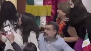 This is a real video of a Mexico City Congress session on Monday.