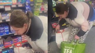A cunning shoplifter helps herself to all she can, without a care in the world