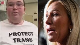 Marjorie Taylor Greene confronted by a trans activist