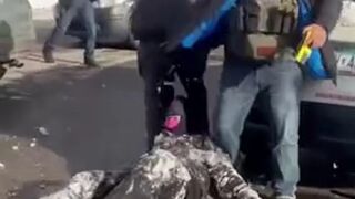 ICE drags an illegal on ICE in Minneapolis, MN...