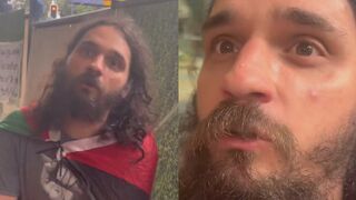 Man confronts one of commies who paved the way for the jihadist terror attack at Bondi