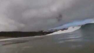 Insane footage - someone even filmed it from the sea! Meanwhile filmed over the Deep South West of England from multiple angles